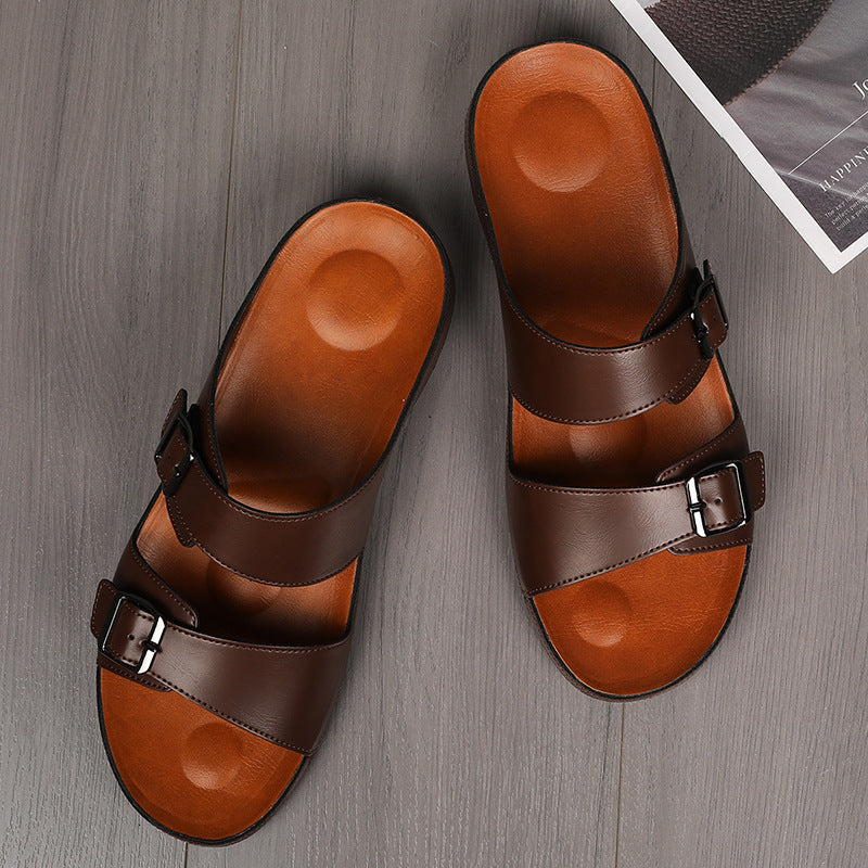 Winston – Tongs de Plage Décontractées en Cuir Vegan pour Homme