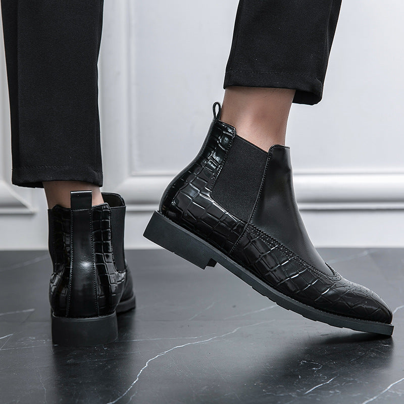 Terence – Bottes Martin mi-mollet à pointe haute pour extérieur