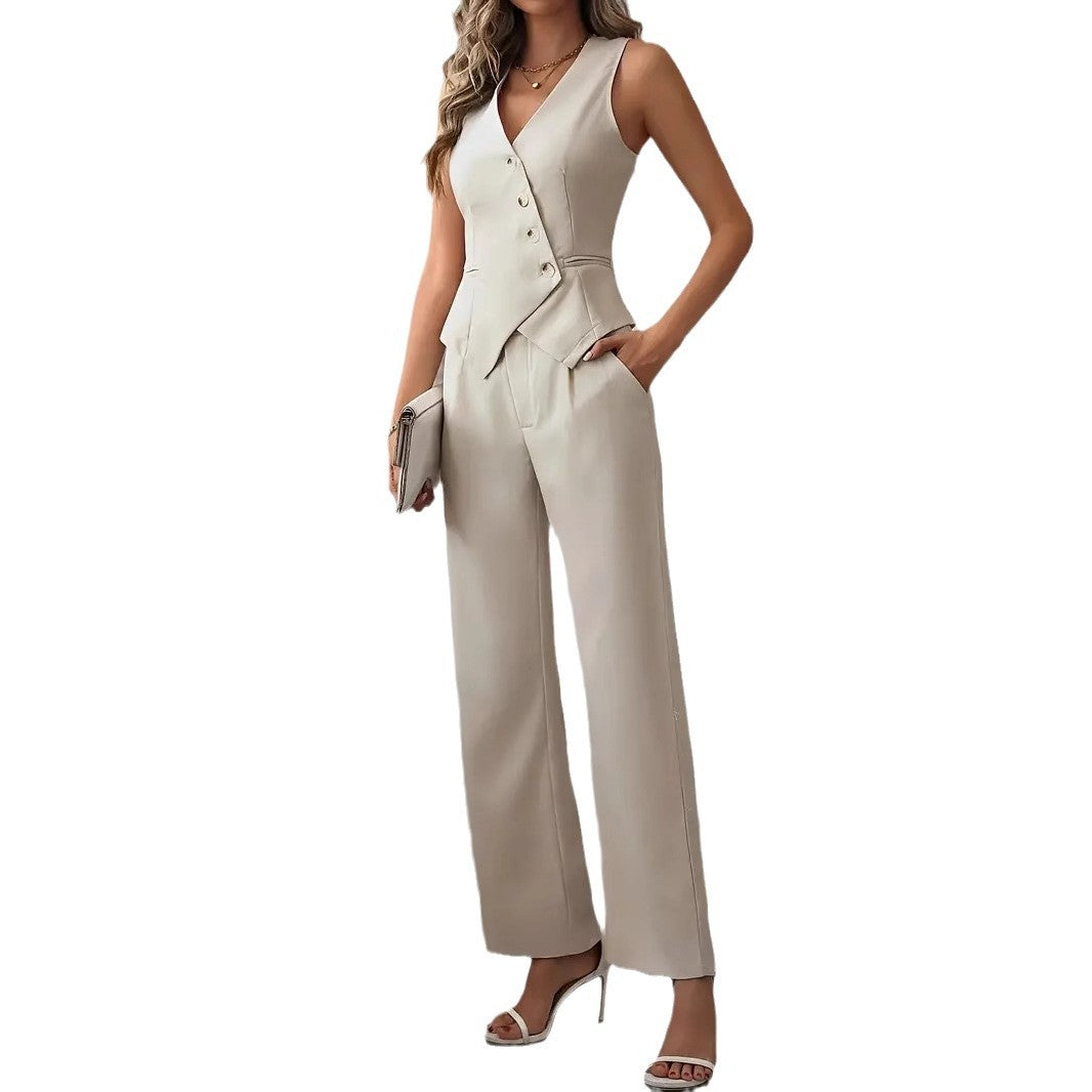 Sue – Ensemble de Pantalon et Gilet Décontracté pour Femme