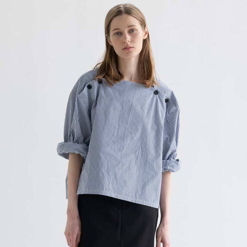 Dan – Chemise Rayée à Épaules Tombantes