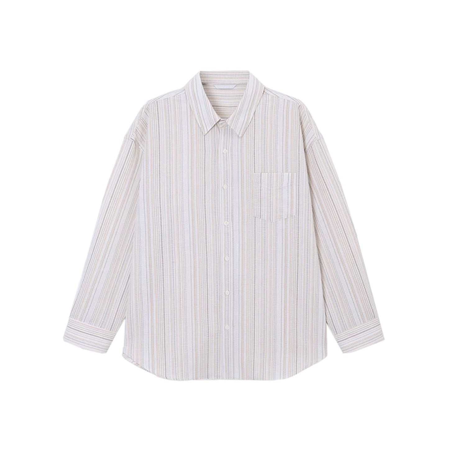 Gabriel – Chemise à Texture Automne Précoce à Rayures