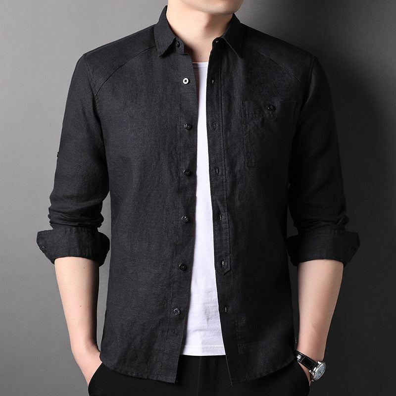 Kris – Manteau Cardigan en Lin Pur Printemps et Été pour Hommes