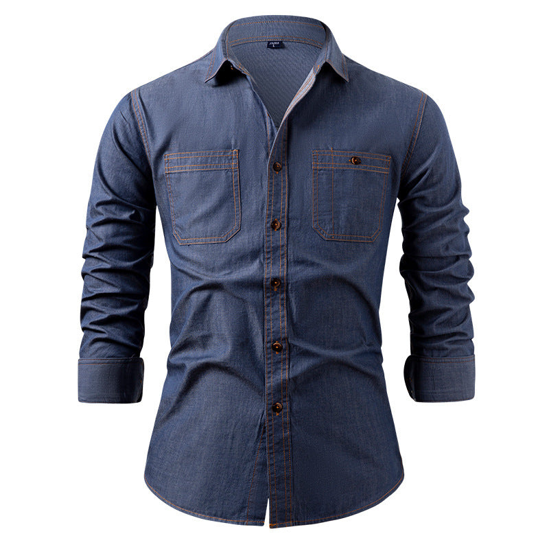 Perry – Chemise en Denim Rétro Américain Coton