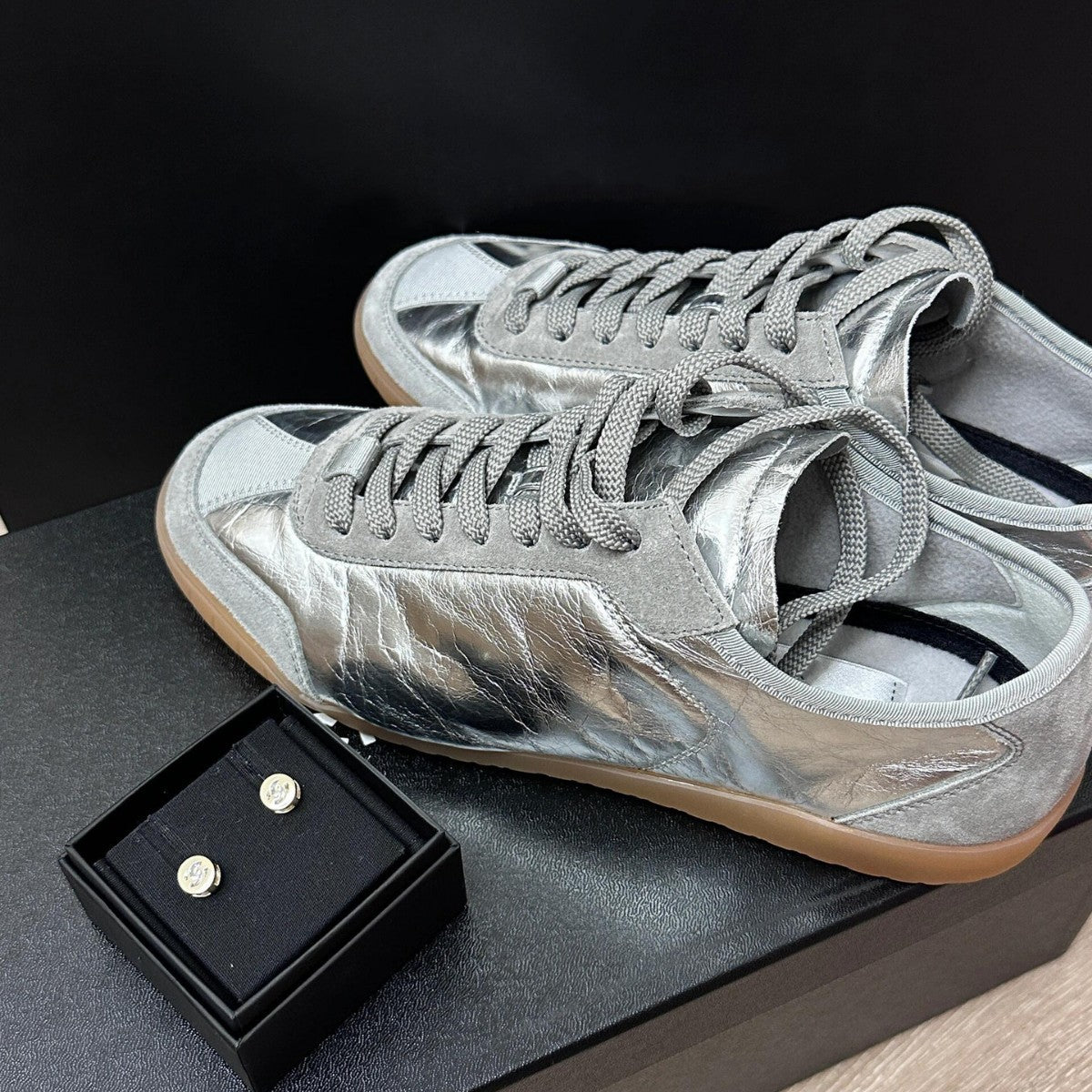 Patricia – Chaussures d'Entraînement Argentées Vegan Douces