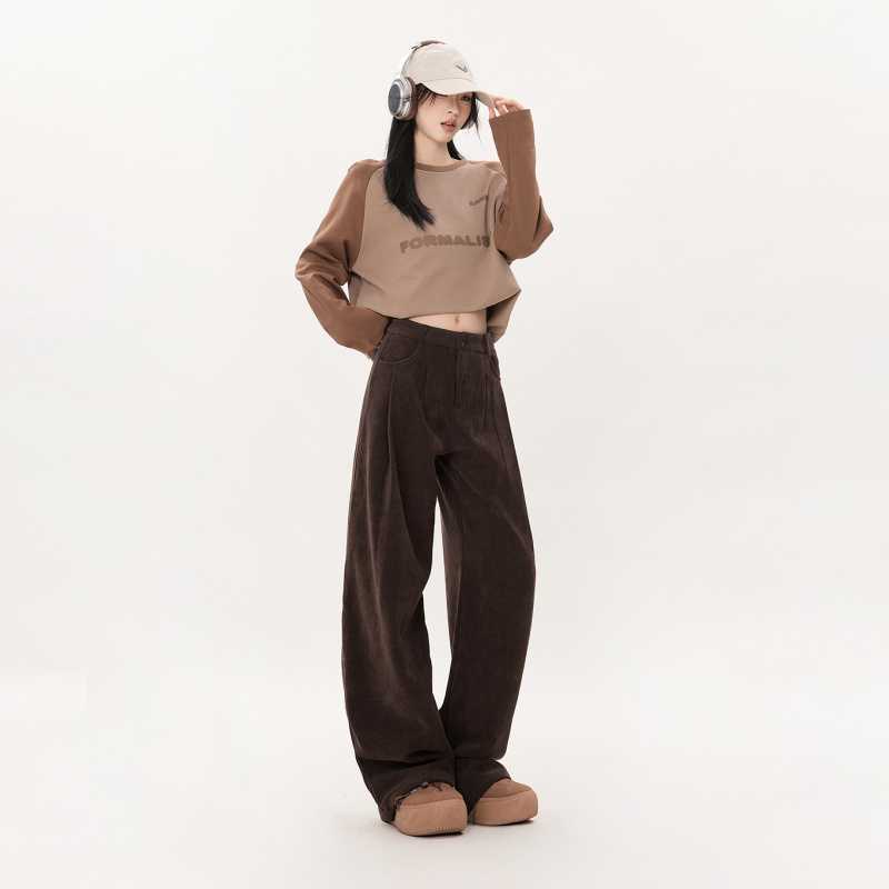Anne – Pantalon Large en Velours Côtelé