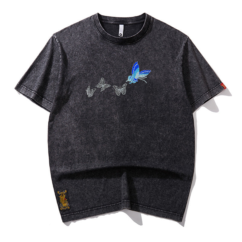 Mark – T-shirt à Manches Courtes avec Papillon Brodé