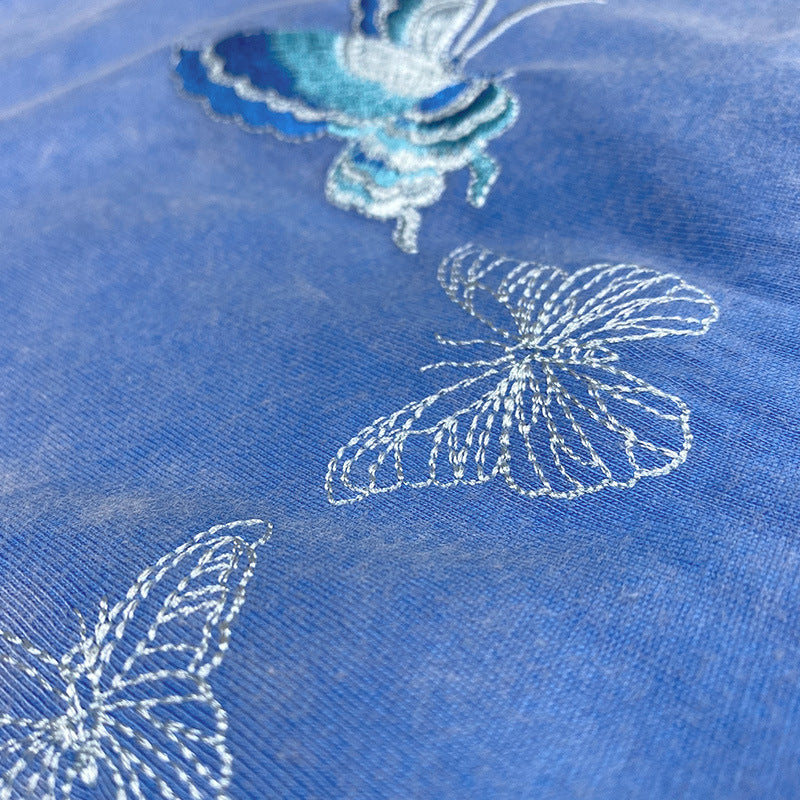 Mark – T-shirt à Manches Courtes avec Papillon Brodé