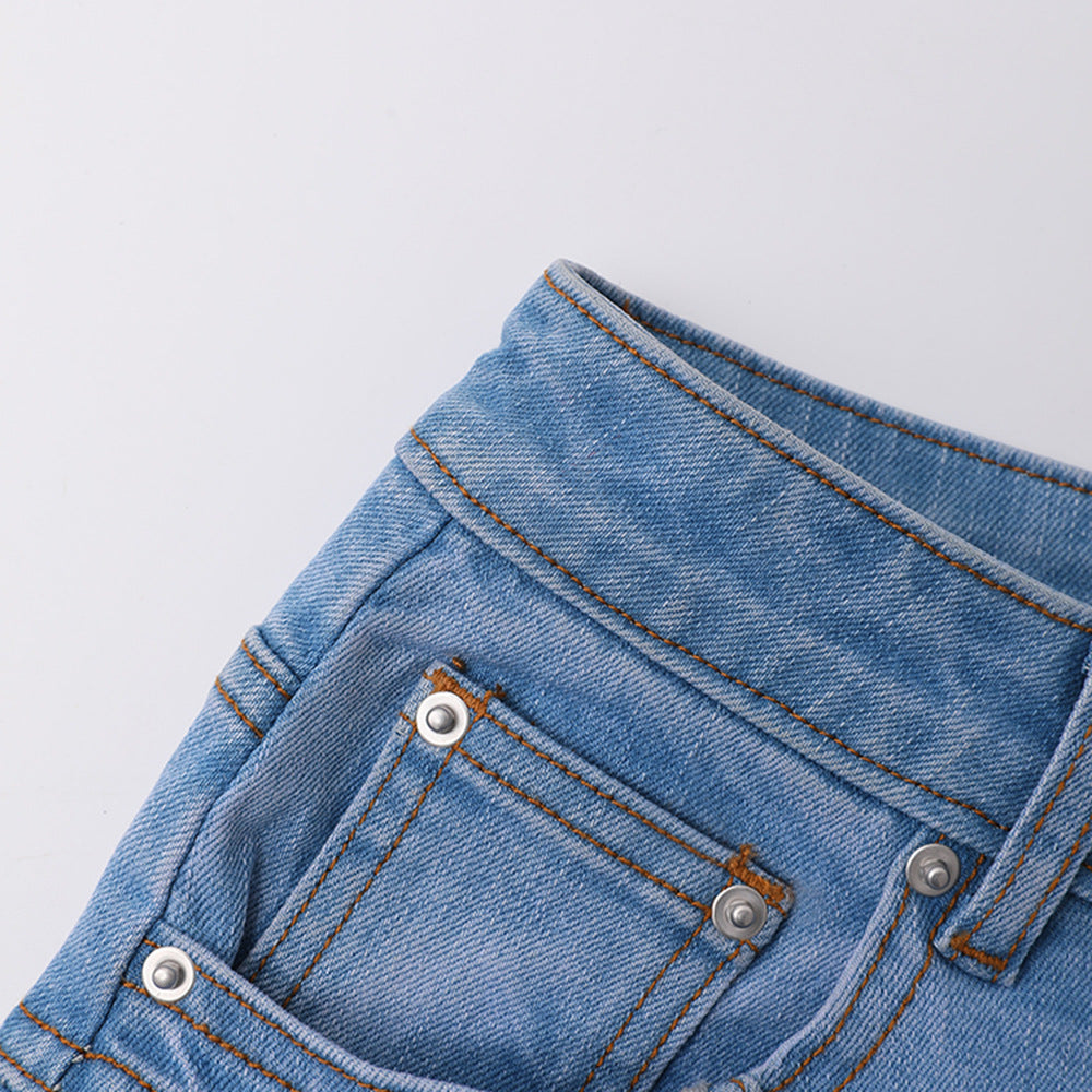 Anne – Jupe en Denim avec Volants en Relief