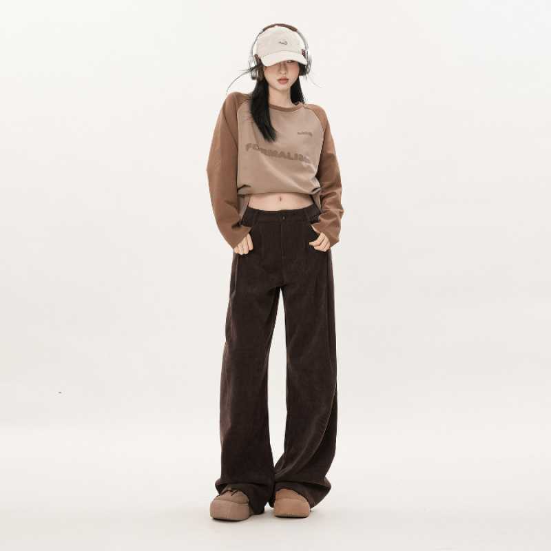 Anne – Pantalon Large en Velours Côtelé