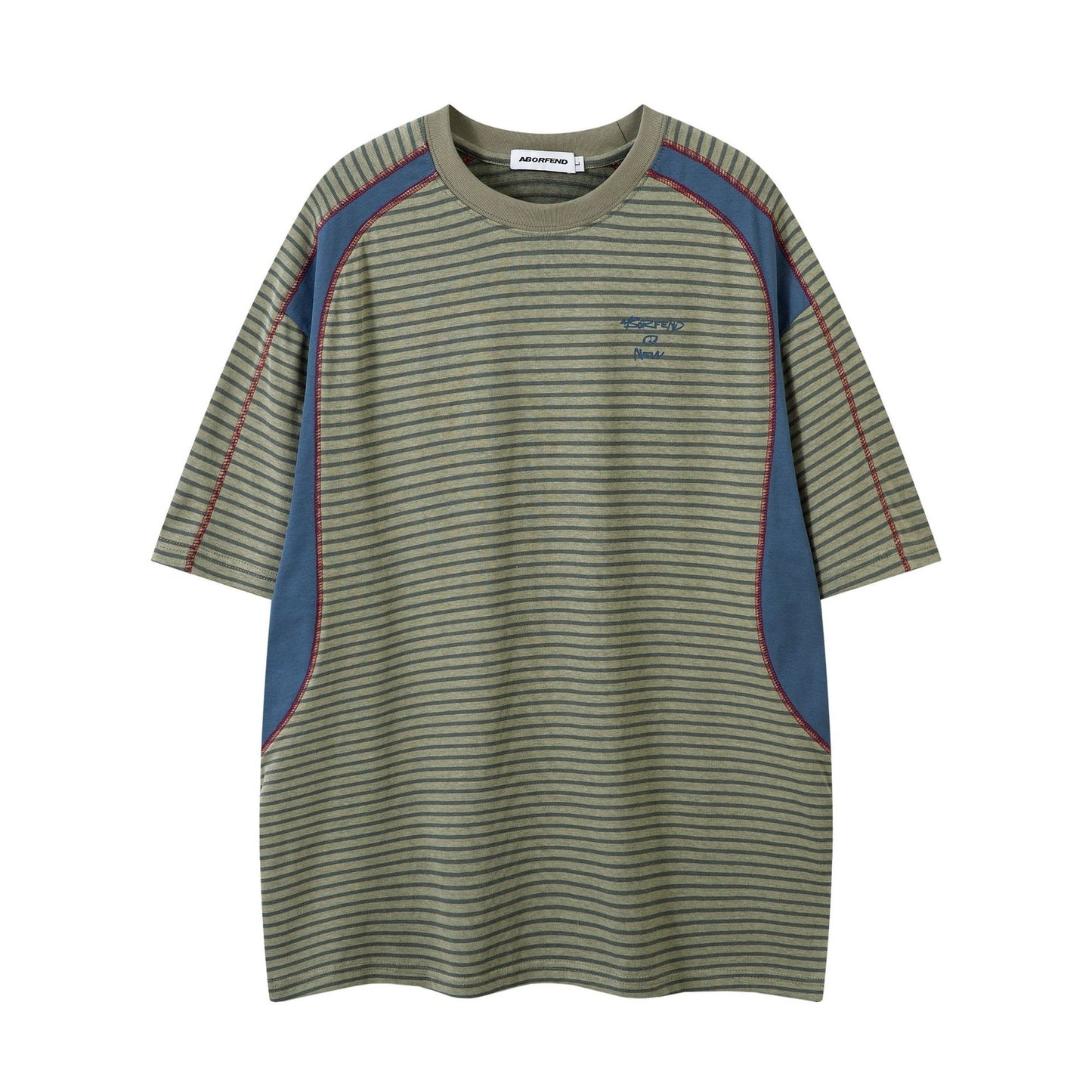 Alex – T-shirt Rayé Simple et Ample à Manches Courtes