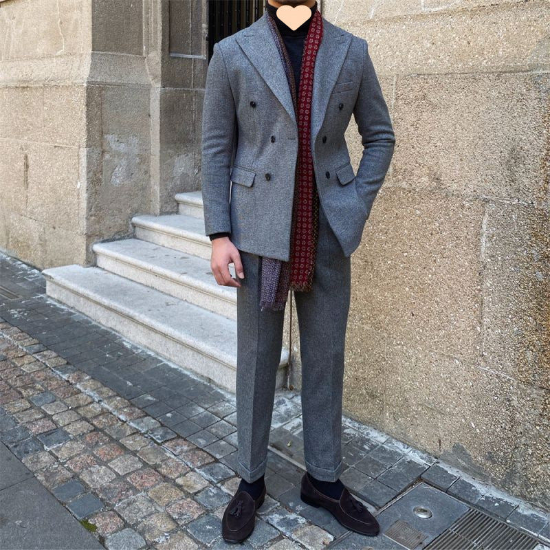 Rick – Costume Ajusté à Double Boutonnage en Pied-de-Poule