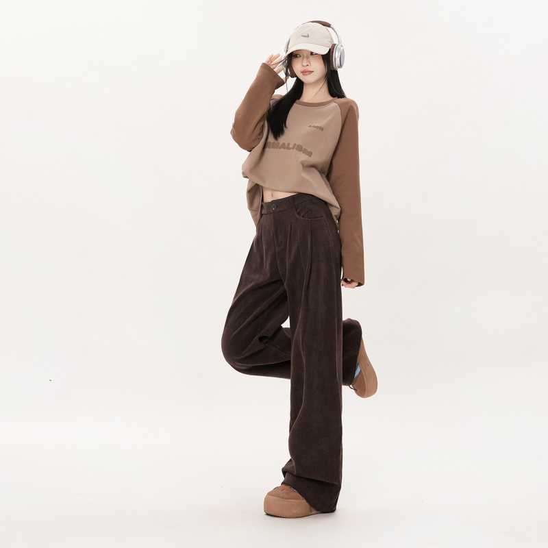 Anne – Pantalon Large en Velours Côtelé