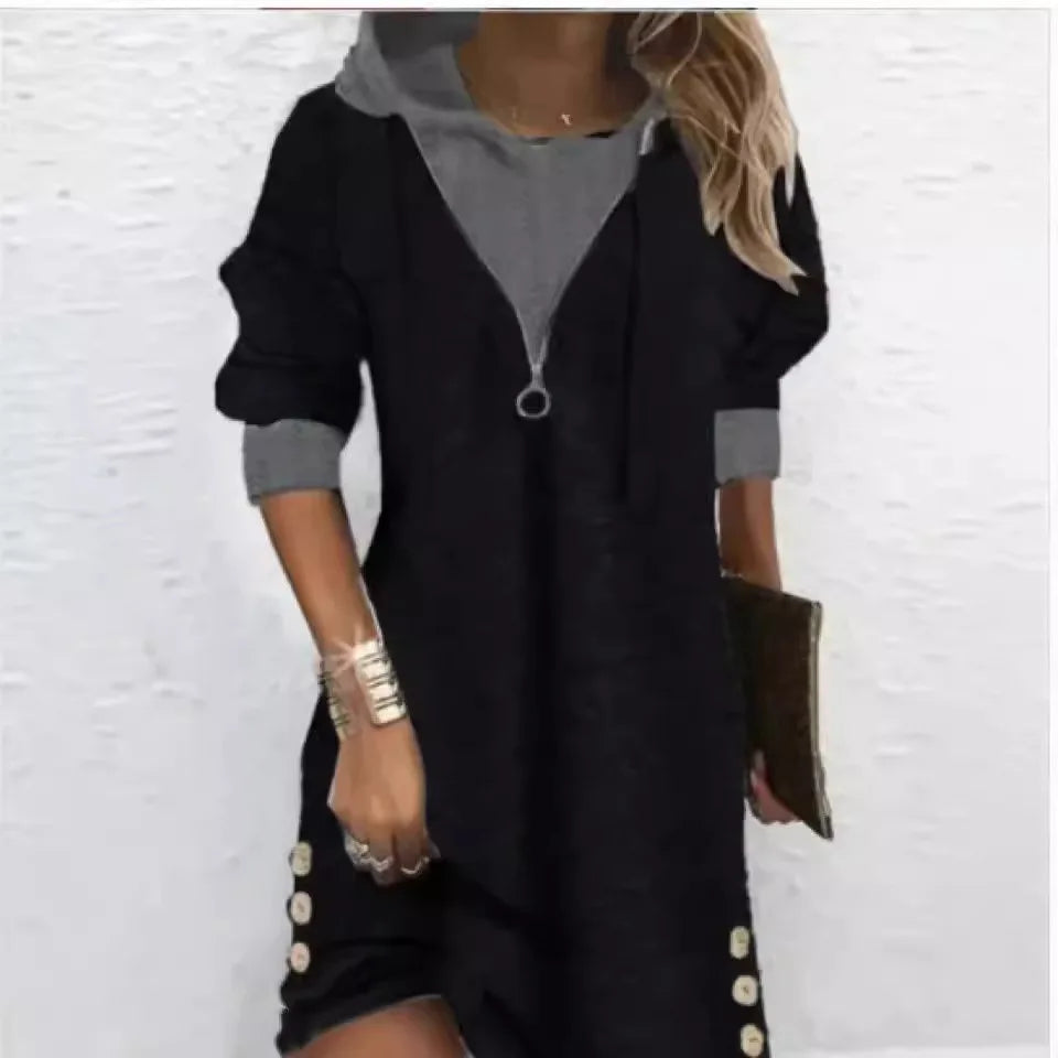 Fiona – Robe à capuche pour femmes avec manches longues