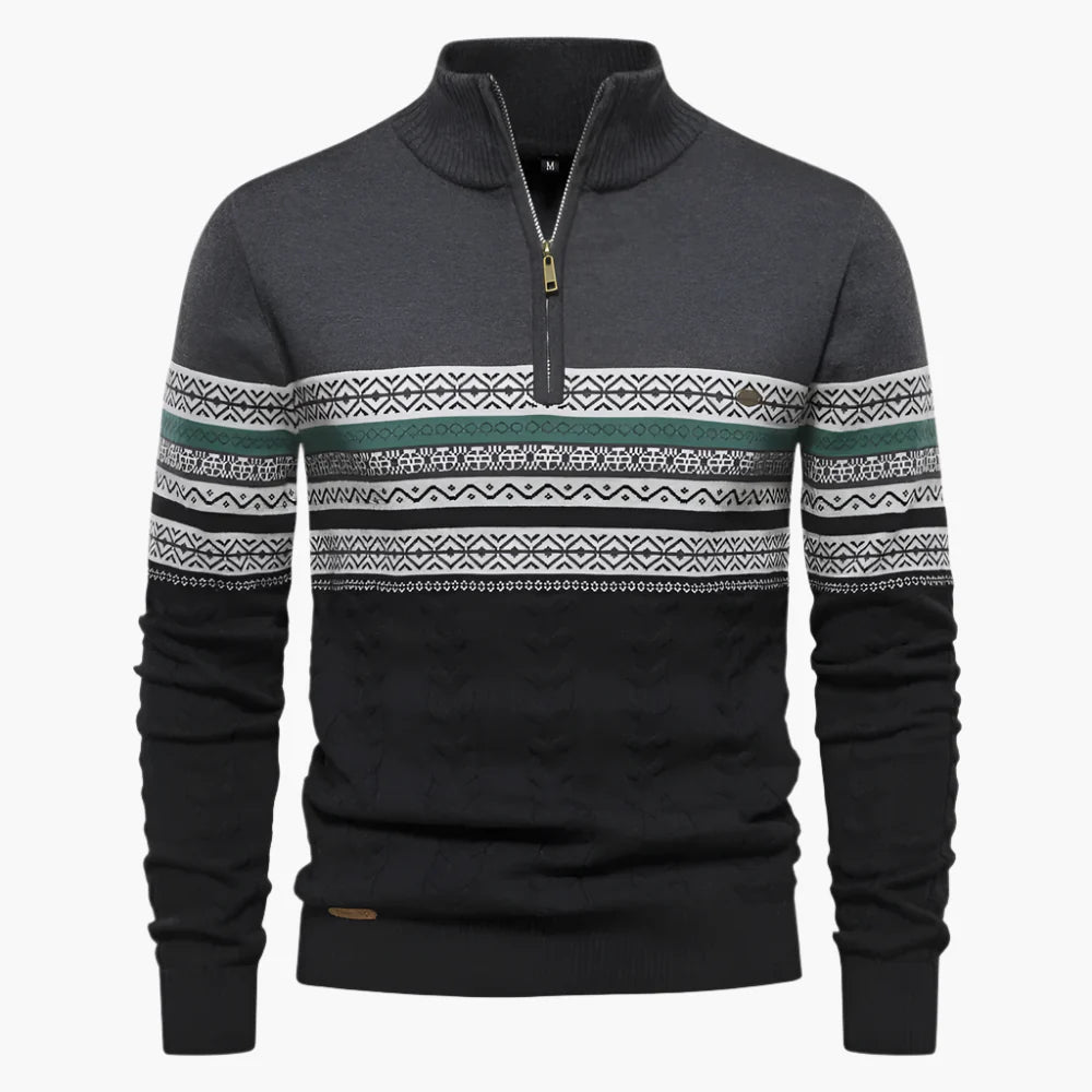 Terrence – Pull à Col Haut Rayé pour Homme
