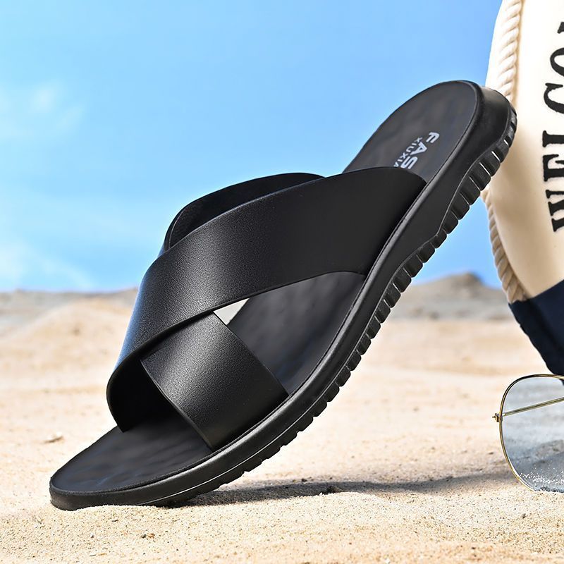 Will – Chaussons Antidérapants en Cuir Vegan Doux pour Hommes