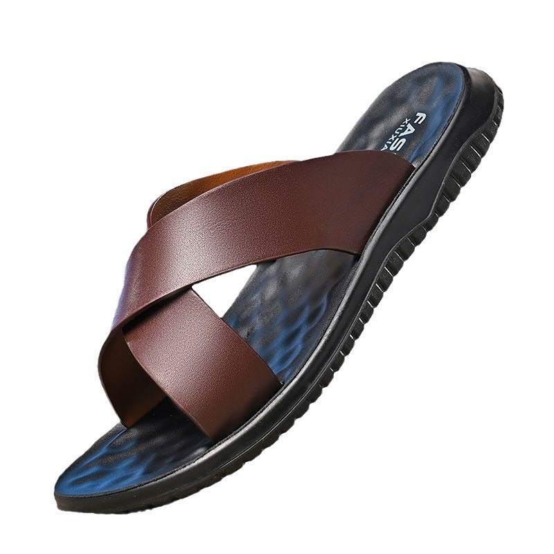 Will – Chaussons Antidérapants en Cuir Vegan Doux pour Hommes