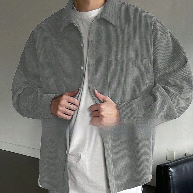 Spencer – Chemise Casual en Velours Côtelé à Manches Longues