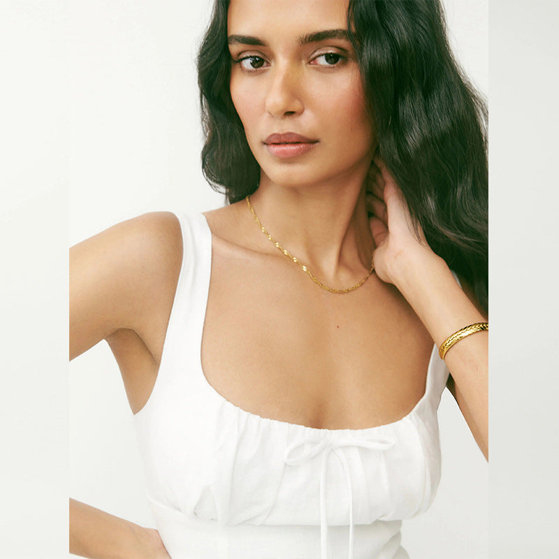 Helen – Robe en Lin Blanche