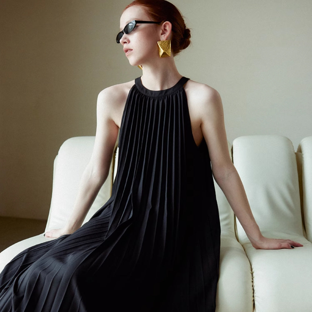 Tracy – Robe Évasée Plissée de Vacances