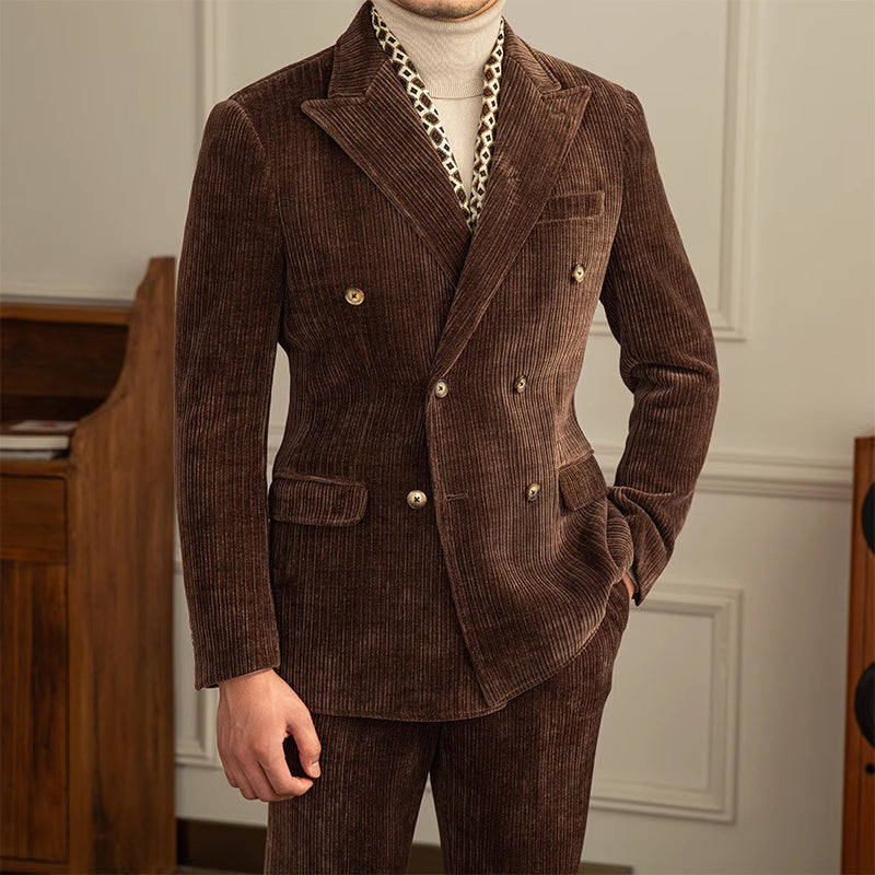 Duncan – Ensemble Costume à Double Rangée de Boucles