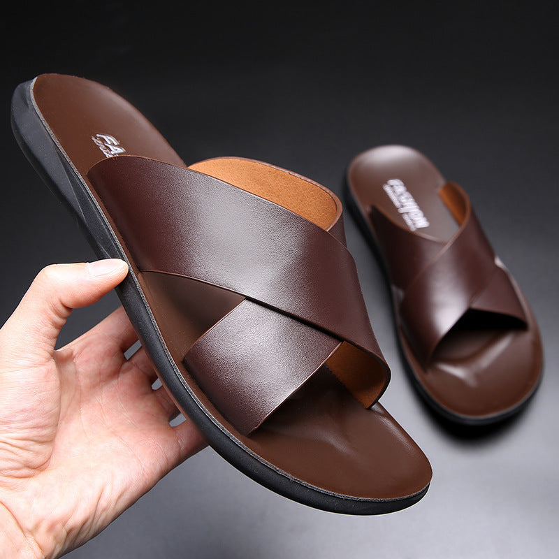Will – Chaussons Antidérapants en Cuir Vegan Doux pour Hommes