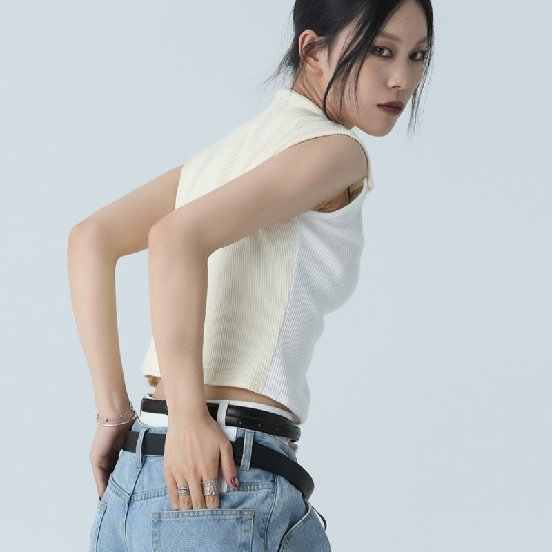 Francesca – T-shirt sans manches en coton ajusté et élégant