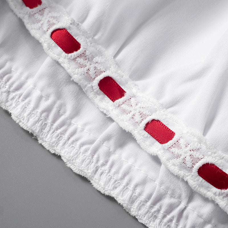 Lisa – Shorts avec Nœud en Dentelle et Couleurs Contrastées