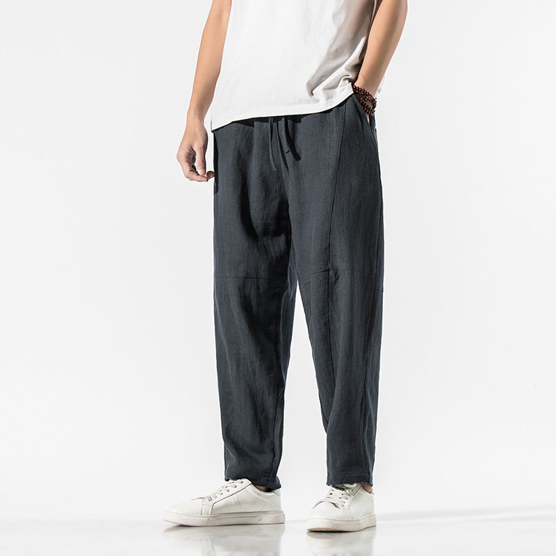 Robert – Pantalon Ample en Lin Style Chinois pour Hommes