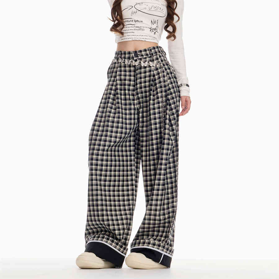 Caroline – Pantalon à carreaux ample pour femmes