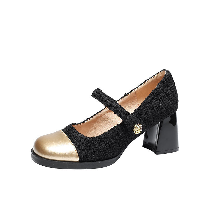Helen – Chaussures à Talons Épais et Bout Rond