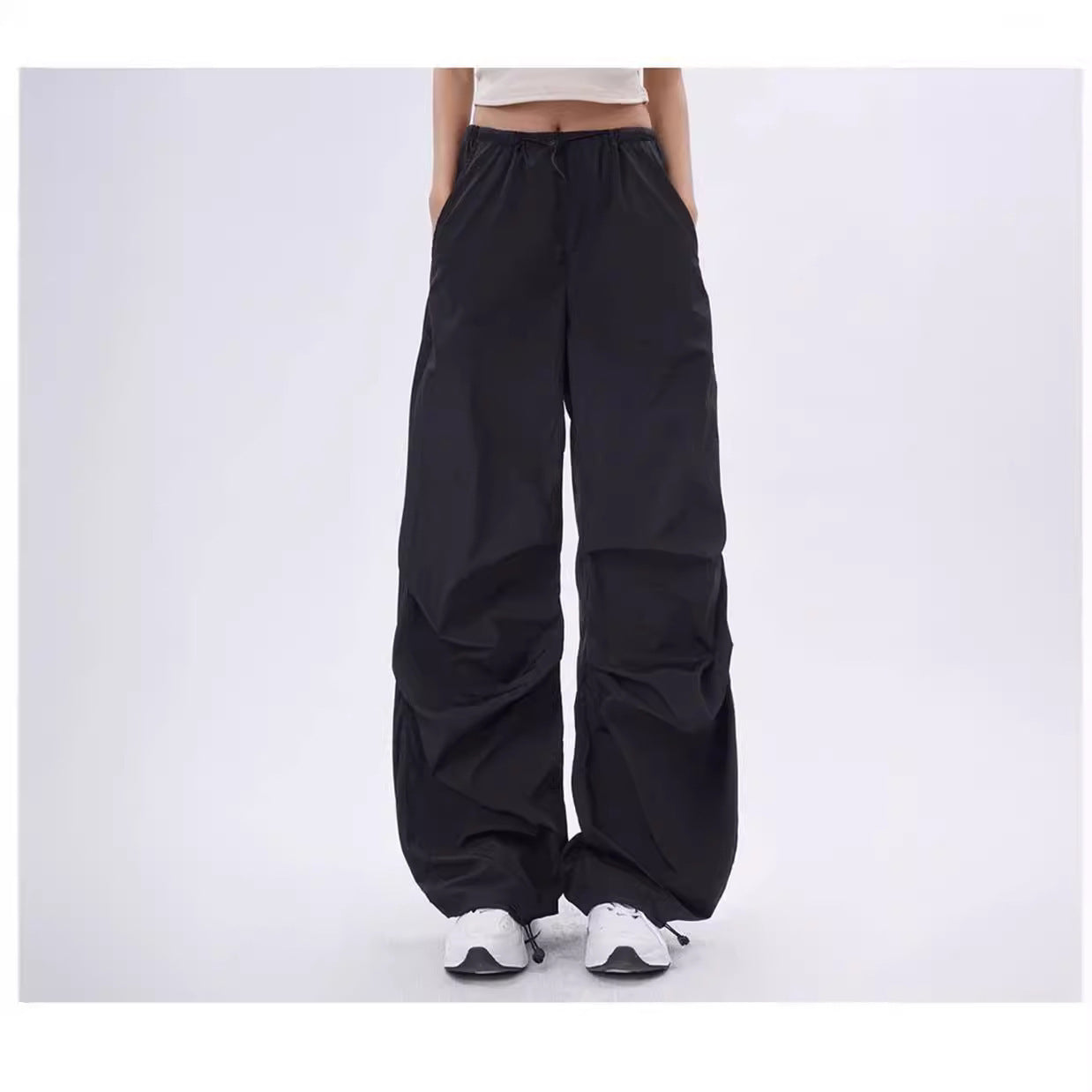Faith – Pantalon Jogger Décontracté Plissé à Cordon