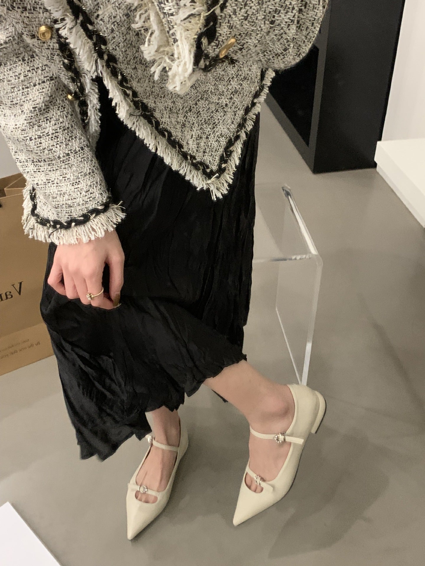 Amy – Talons Épais Rétro à Boucle et Bout Pointu