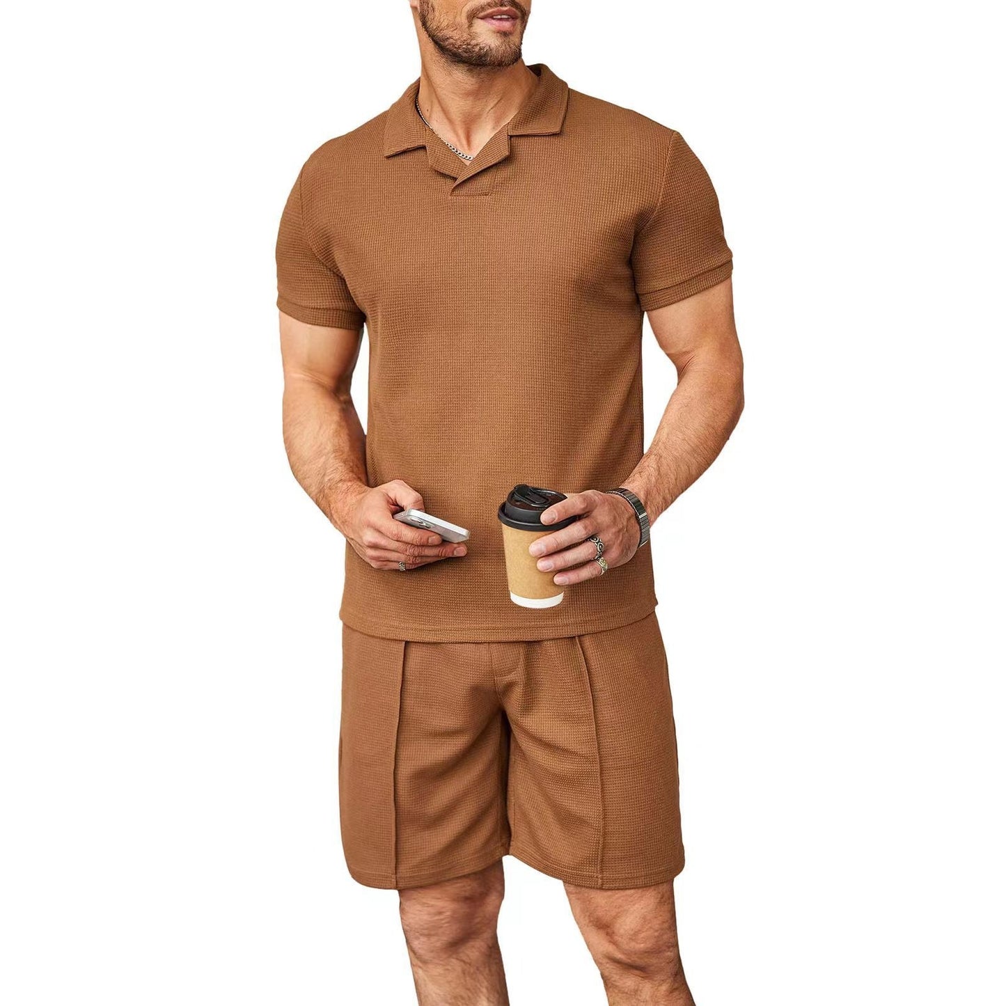 Benjamin – Ensemble Deux Pièces Stylé en Tissu Gaufré