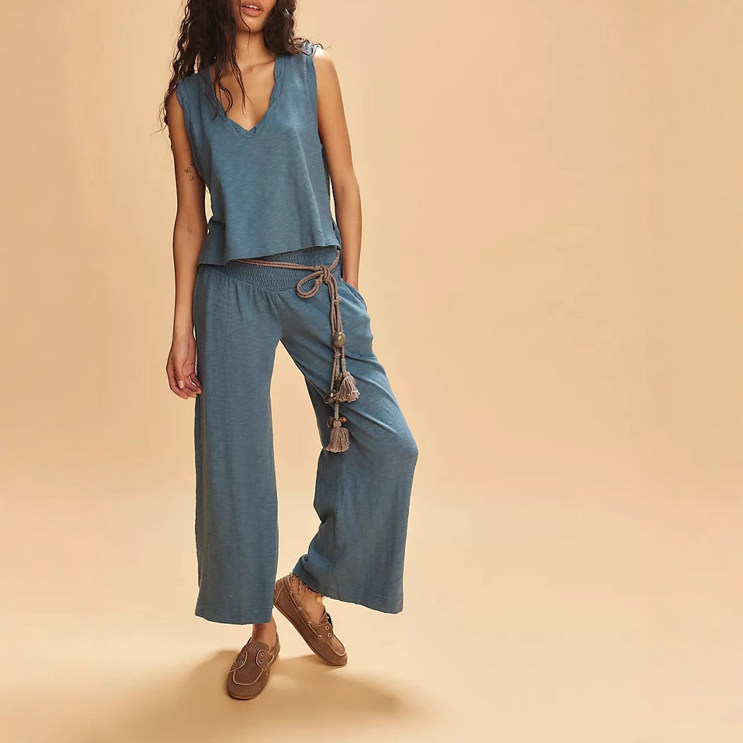 Lucy – Ensemble Deux Pièces en Maille à Taille Élastique