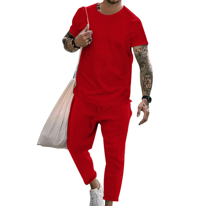 Glen – Ensemble T-shirt à Manches Courtes et Pantalons de Mode Décontractés pour Hommes