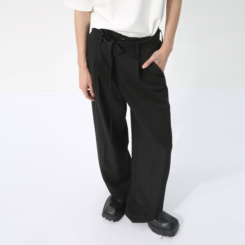 Reginald – Pantalon à Ruban Décoratif Style Japonais