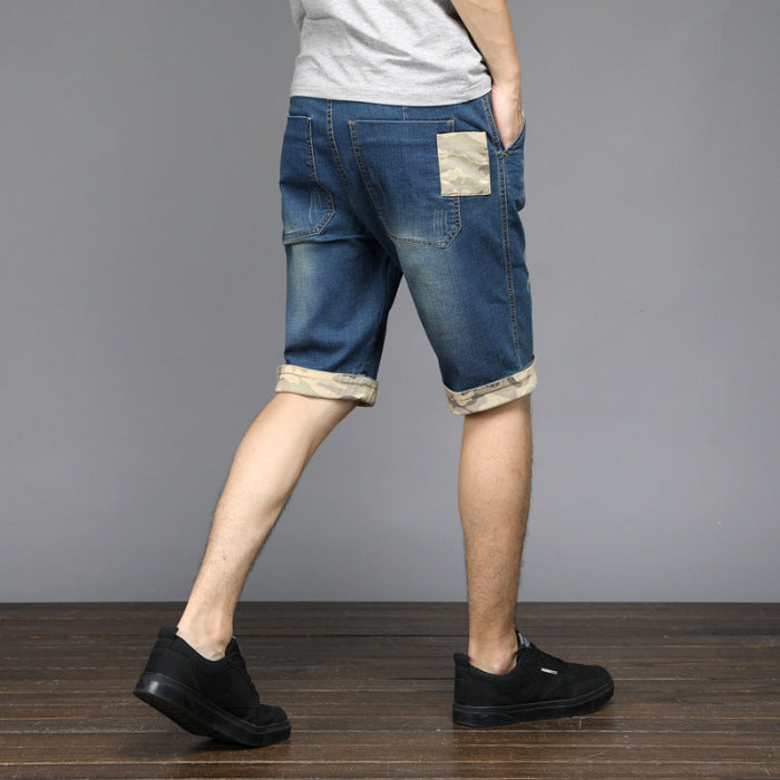 Simon – Shorts en Jean Droit à Patchs