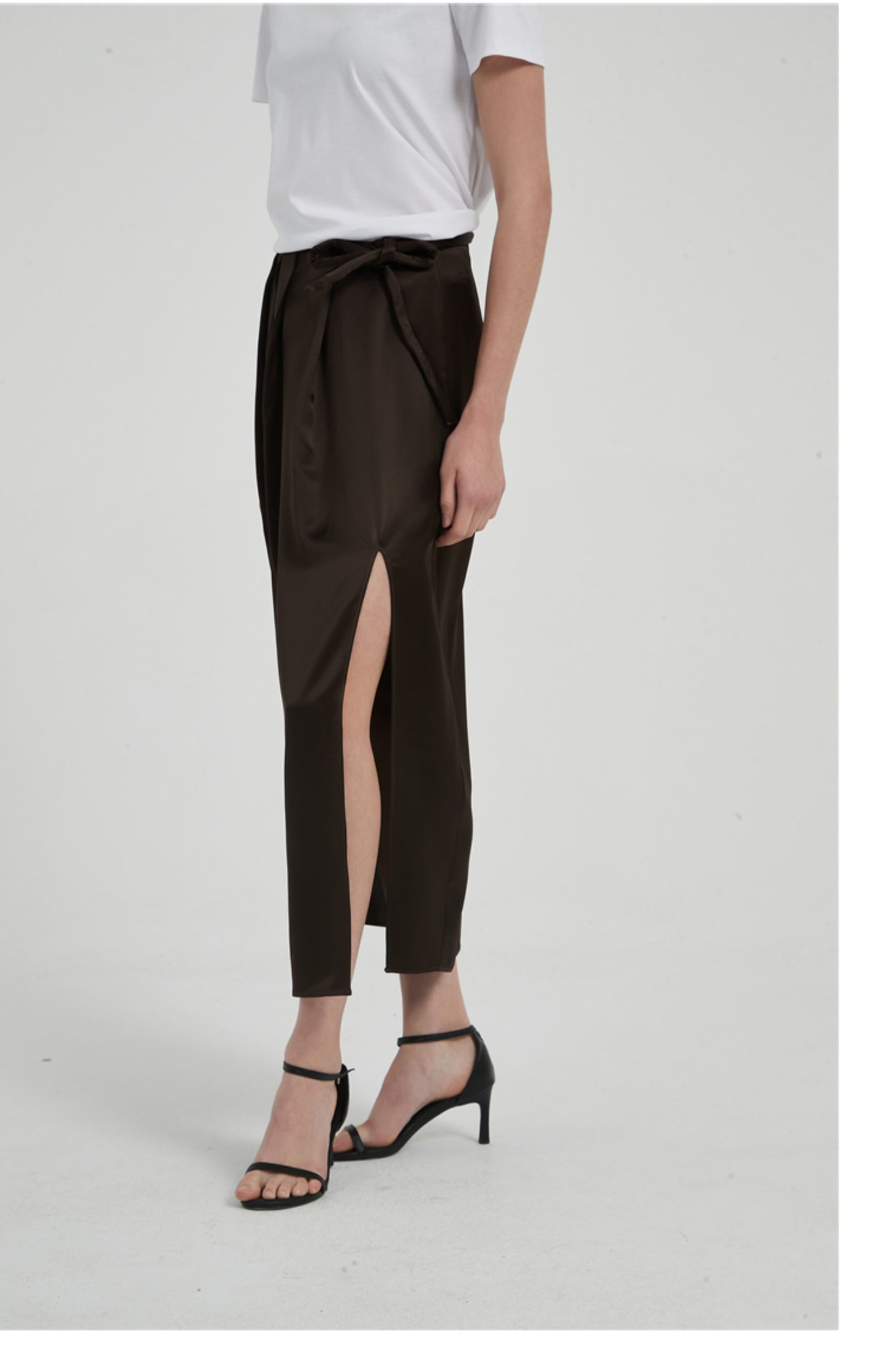 Hannah – Jupe Longue Fendue en Triacétate Léger Drapé pour Femme