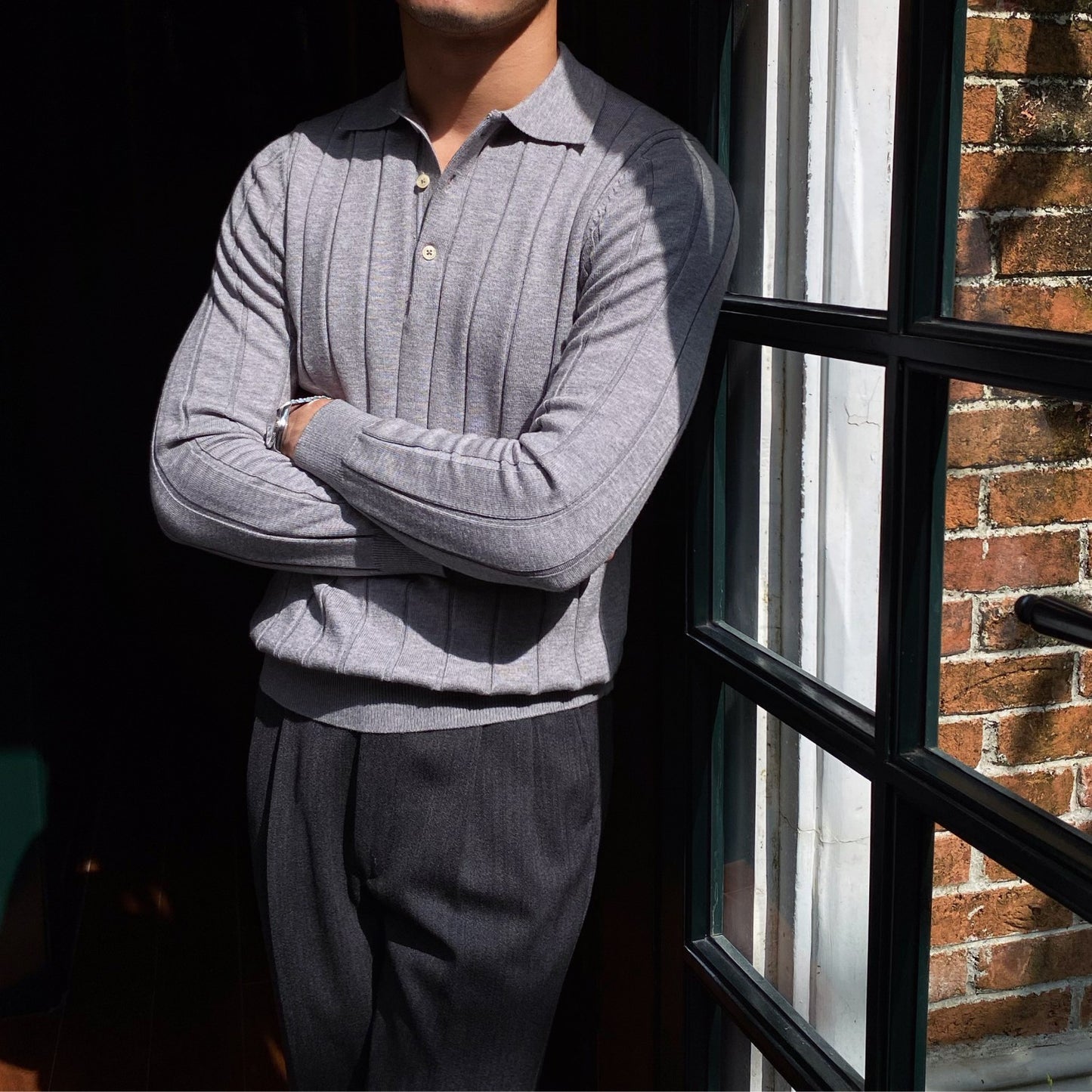 Walter – Chemise à manches longues tricotée et ajustée