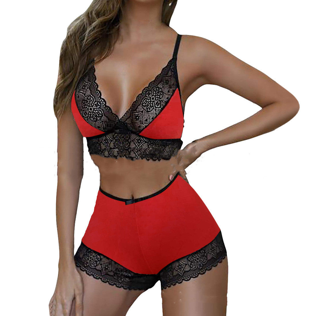 Rachel – Ensemble Deux Pièces en Dentelle Léopard