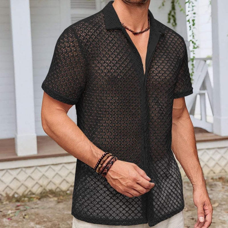 Eric – Chemise à Manches Courtes en Maille pour Homme
