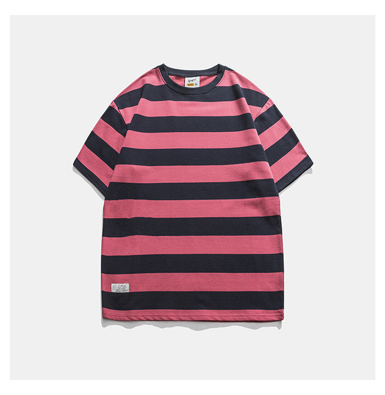 Bernard – T-shirt à Rayures Rétro à Manches Courtes