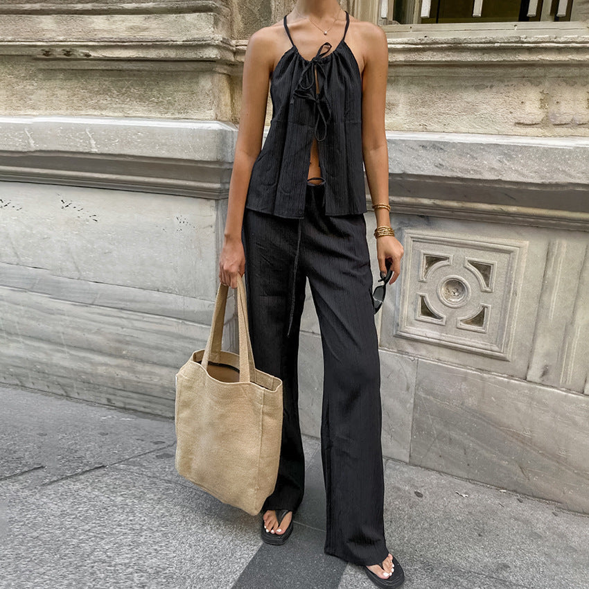 Susan – Ensemble Deux Pièces avec Haut Lacé et Taille Haute