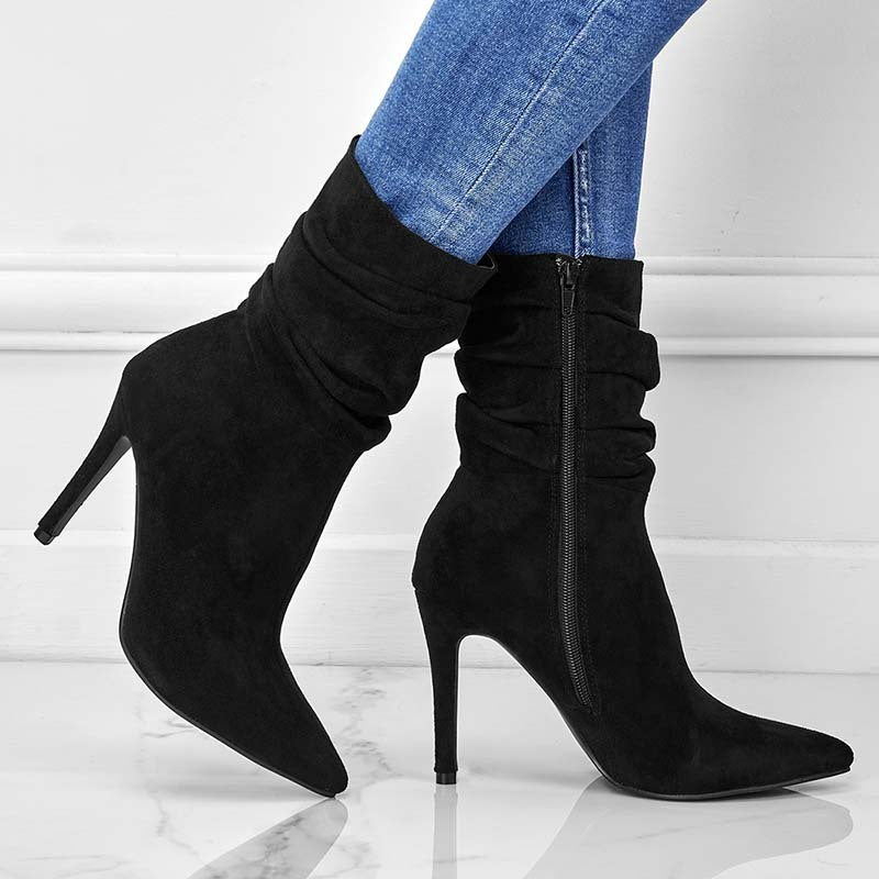 Samantha – Bottines à Talon Aiguille avec Fermeture Éclair
