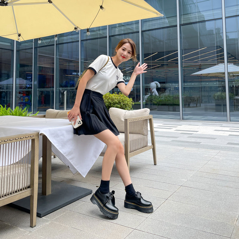 Rachael – Chaussures à Plateforme avec Ruban en Cuir Vegan