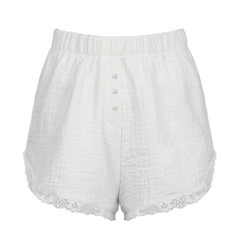 Kathleen – Shorts en Dentelle à Taille Haute