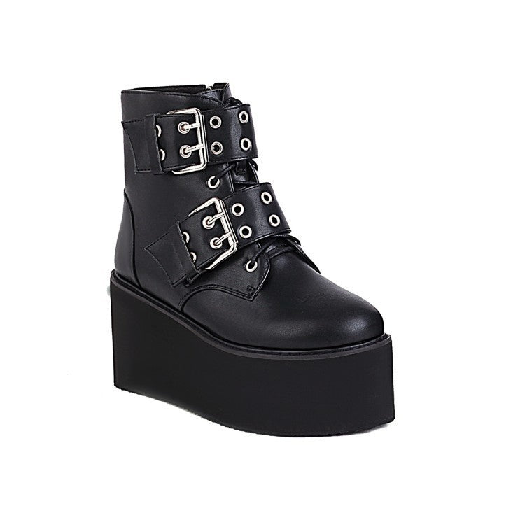Michelle – Bottines à Talon Muffin en Vegan Noir