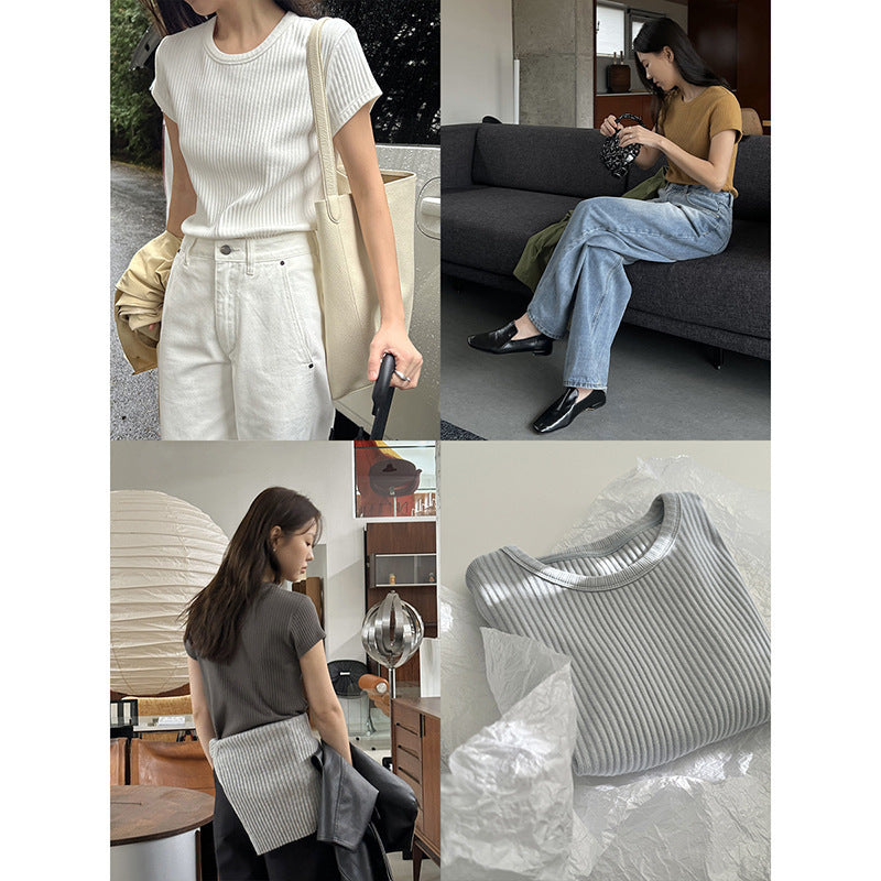 Anne – T-shirt à Manches Courtes avec Texture