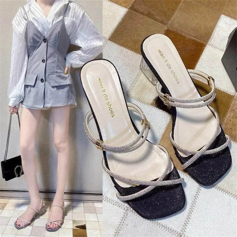 Rachel – Sandales à talons hauts avec cristaux