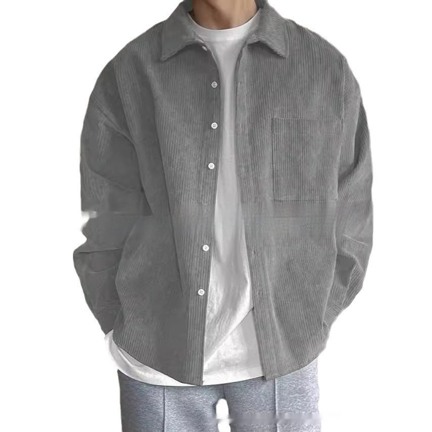 Spencer – Chemise Casual en Velours Côtelé à Manches Longues